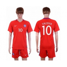 Chile #10 Valdivia Home Soccer Country Jersey