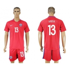 Chile #13 Andia Home Soccer Country Jersey