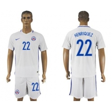 Chile #22 Henriquez Away Soccer Country Jersey