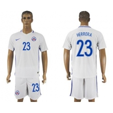 Chile #23 Herrera Away Soccer Country Jersey