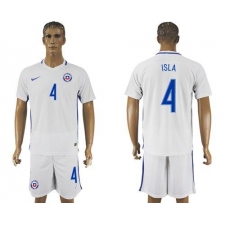 Chile #4 Isla Away Soccer Country Jersey