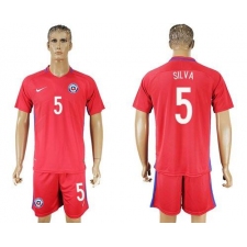 Chile #5 Silva Home Soccer Country Jersey