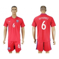 Chile #6 Gutierrez Home Soccer Country Jersey