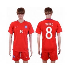 Chile #8 Vidal Home Soccer Country Jersey