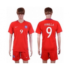 Chile #9 Pinilla Home Soccer Country Jersey