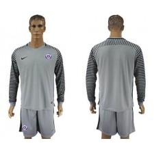 Chile Blank Grey Goalkeeper Long Sleeves Soccer Country Jersey