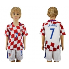 Croatia #7 I.Rakitic Home Kid Soccer Country Jersey