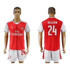 Arsenal #24 Bellerin Champions League Home Soccer Club Jersey