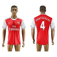 Arsenal #4 Mertesacke Home Soccer Club Jersey