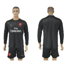 Arsenal Blank Black Long Sleeves Goalkeeper Soccer Club Jersey