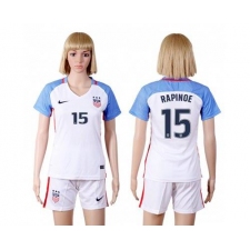 Women's USA #15 Rapinoe Home Soccer Country Jersey