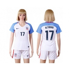 Women's USA #17 Altidore Home Soccer Country Jersey
