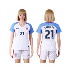 Women's USA #21 Chandler Home Soccer Country Jersey