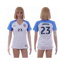Women's USA #23 Johnson Home Soccer Country Jersey