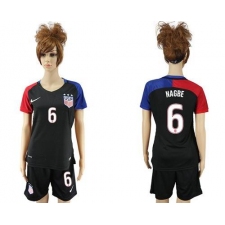 Women's USA #6 Nagbe Away Soccer Country Jersey