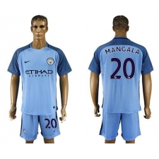 Manchester City #20 Mangala Home Soccer Club Jersey