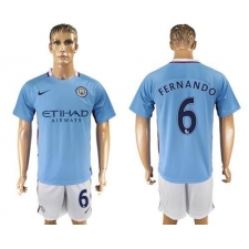 Manchester City #6 Fernando Home Soccer Club Jersey
