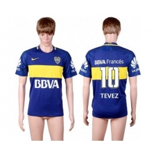 Boca Juniors #10 Tevez Home Soccer Club Jersey