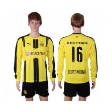 Dortmund #16 Blaszczykowski Home Long Sleeves Soccer Club Jersey