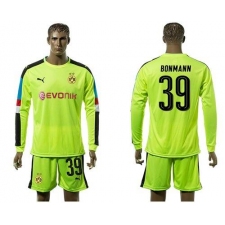 Dortmund #39 Bonmann Shiny Green Long Sleeves Goalkeeper Soccer Club