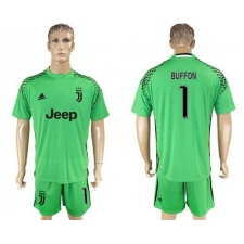Juventus #1 Buffon Green Goalkeeper Soccer Club Jersey