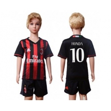 AC Milan #10 Honda Home Kid Soccer Club Jersey