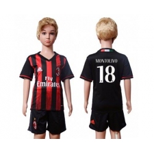 AC Milan #18 Montolivo Home Kid Soccer Club Jersey