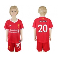 Liverpool #20 Lallana Red Home Kid Soccer Club Jersey