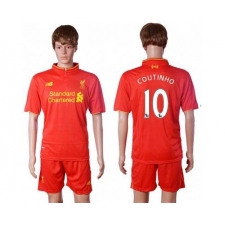 Liverpool #10 Coutinho Red Home Soccer Club Jersey