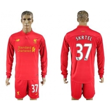 Liverpool #37 Skrtel Home Long Sleeves Soccer Club Jersey