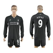 Liverpool #9 Aspas Away Long Sleeves Soccer Club Jersey