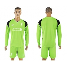 Liverpool Blank Green Goalkeeper Long Sleeves Soccer Club Jersey