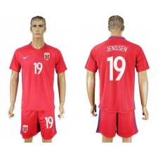 Norway #19 Jenssen Home Soccer Country Jersey