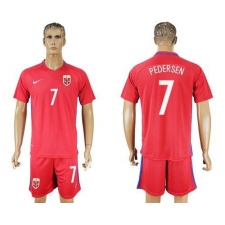Norway #7 Pedersen Home Soccer Country Jersey