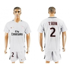 Paris Saint-Germain #2 T.Silva Sec Away Soccer Club Jersey