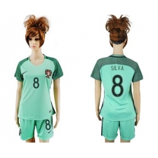 Women's Portugal #8 Silva Away Soccer Country Jersey