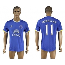 Everton #11 Mirallas Home Soccer Club Jersey