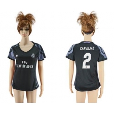 Women's Real Madrid #2 Carvajal Sec Away Soccer Club Jersey