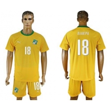 Cote d'lvoire #18 Djakpa Home Soccer Country Jersey