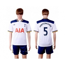 Tottenham Hotspur #5 Vertonghen White Home Soccer Club Jersey