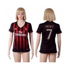 Women's AC Milan #7 Menez Home Soccer Club Jersey