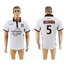 OGC Nice #5 Belhanda Away Soccer Club Jersey