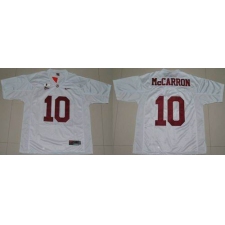 Alabama Crimson Tide #10 AJ McCarron White 2016 College Football Playoff National Championship Patch Stitched NCAA Jersey