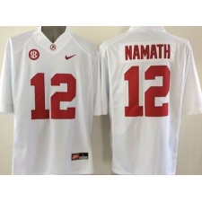 Alabama Crimson Tide #12 Joe Namath White Stitched NCAA Jersey