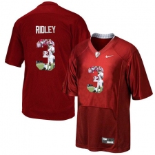 Alabama Crimson Tide #3 Calvin Ridley Red With Portrait Print College Football Jersey3