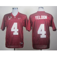 Alabama Crimson Tide #4 T.J Yeldon Red 2016 College Football Playoff National Championship Patch Stitched NCAA Jersey