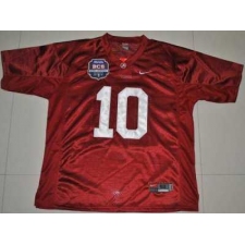 Crimson Tide #10 AJ McCarron Red 2012 BCS Championship Patch Embroidered NCAA Jersey
