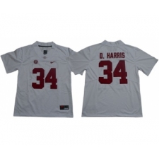 Crimson Tide #34 Damien Harris White Limited Stitched NCAA Jersey