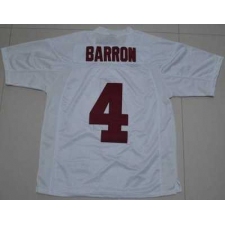 Crimson Tide #4 Mark Barron White Embroidered NCAA Jersey