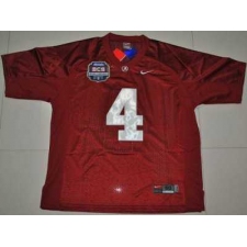 Crimson Tide #4 Marquis Maze Red 2012 BCS Championship Patch Embroidered NCAA Jersey